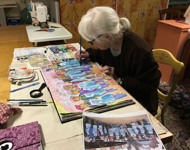 Drawing my Inauguration 2017 piece. Susan Shie 2017